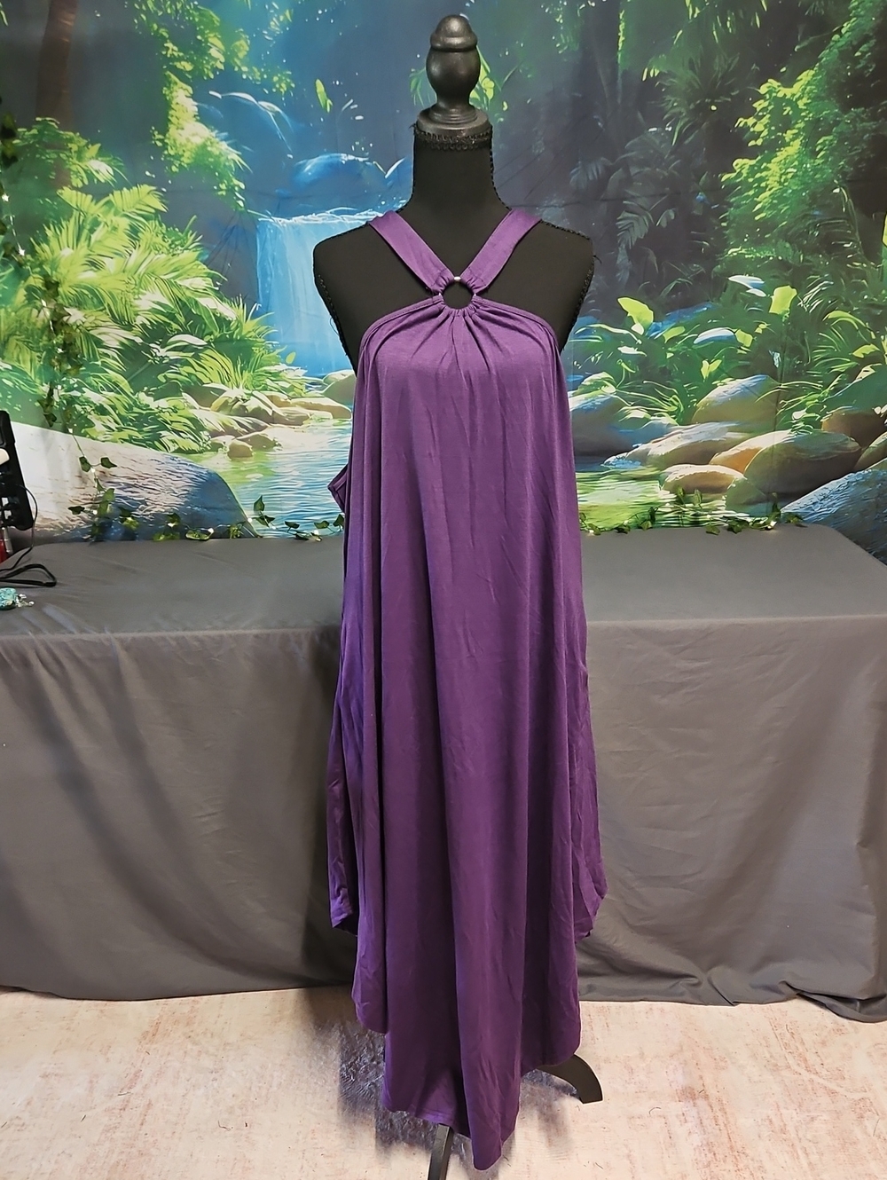 Unbranded Purple Halter Ring Maxi Dress